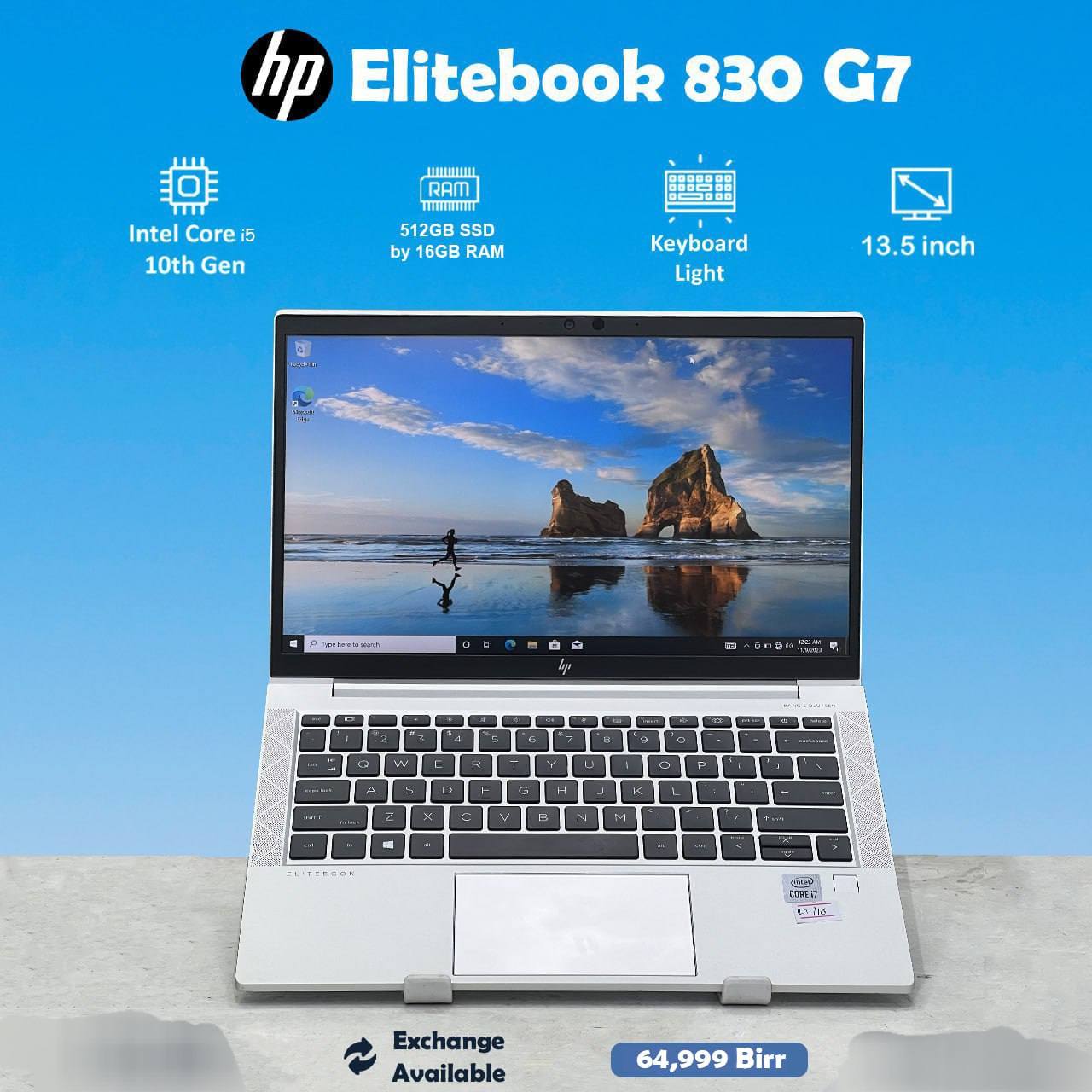 HP Elitebook 830 G7 Intel Core i5 10th Generation 512 SSD by 16GB 