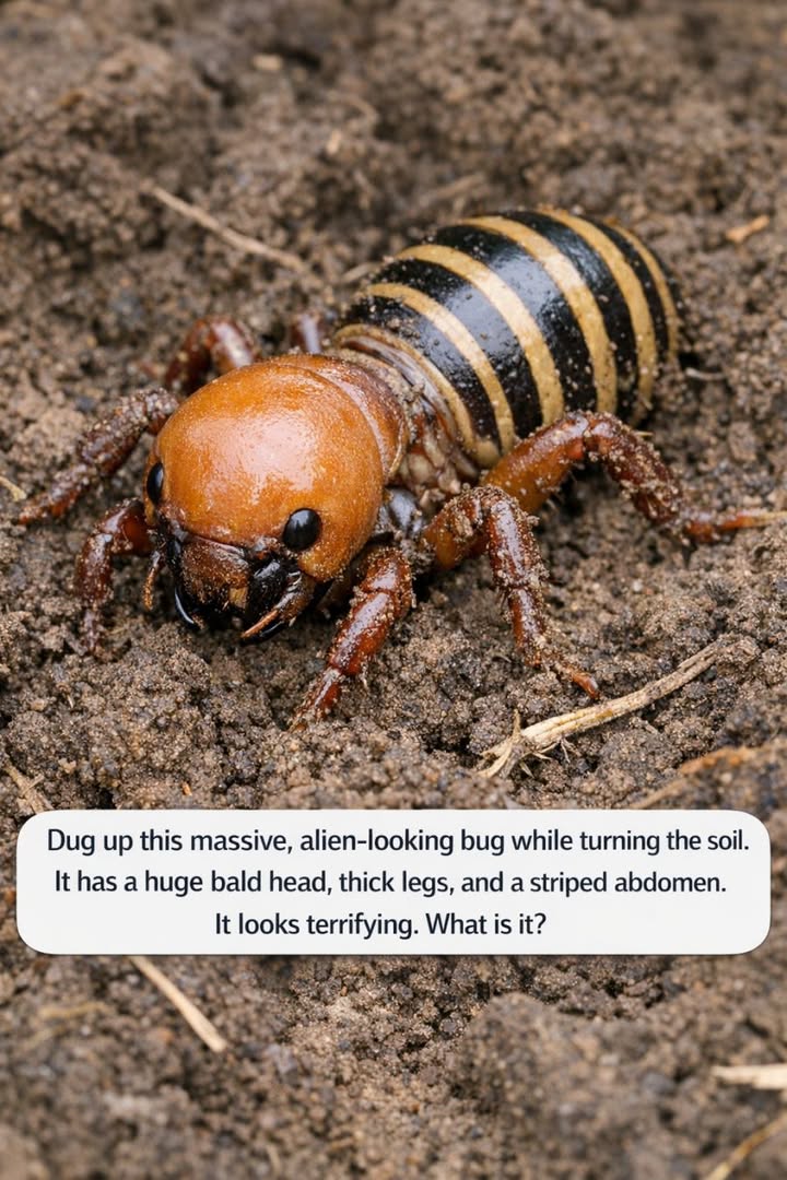 The San - Dug up this massive, alien-looking bug while turning the soil ...