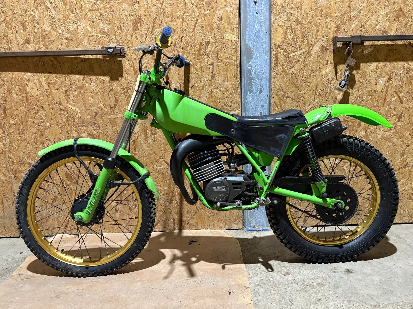 Check out this vintage 1980 Italjet 50T Trials bike, a true classic with a surprisingly capable 50cc engine that s been carefully ridden just once a year for charity trials In good condition