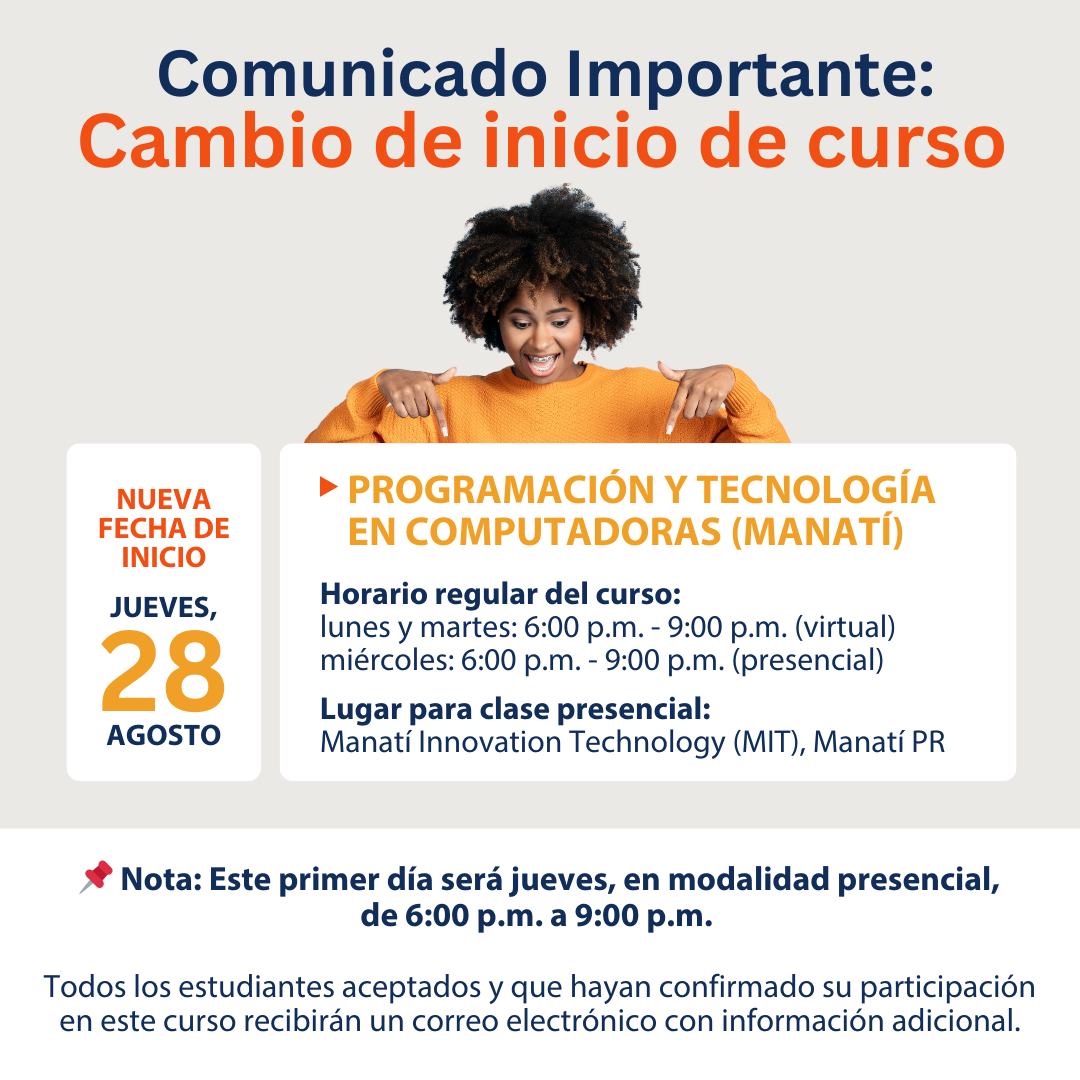 CEMI PR - 📢 Comunicado Importante🚨 El curso Programación... | Facebook