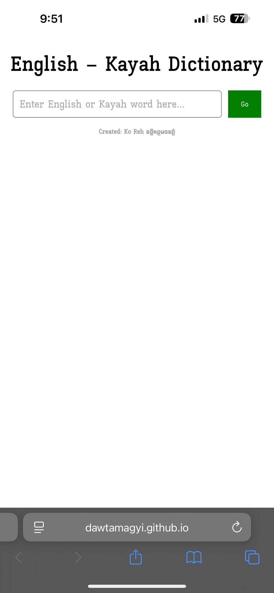 Karenni Dictionary