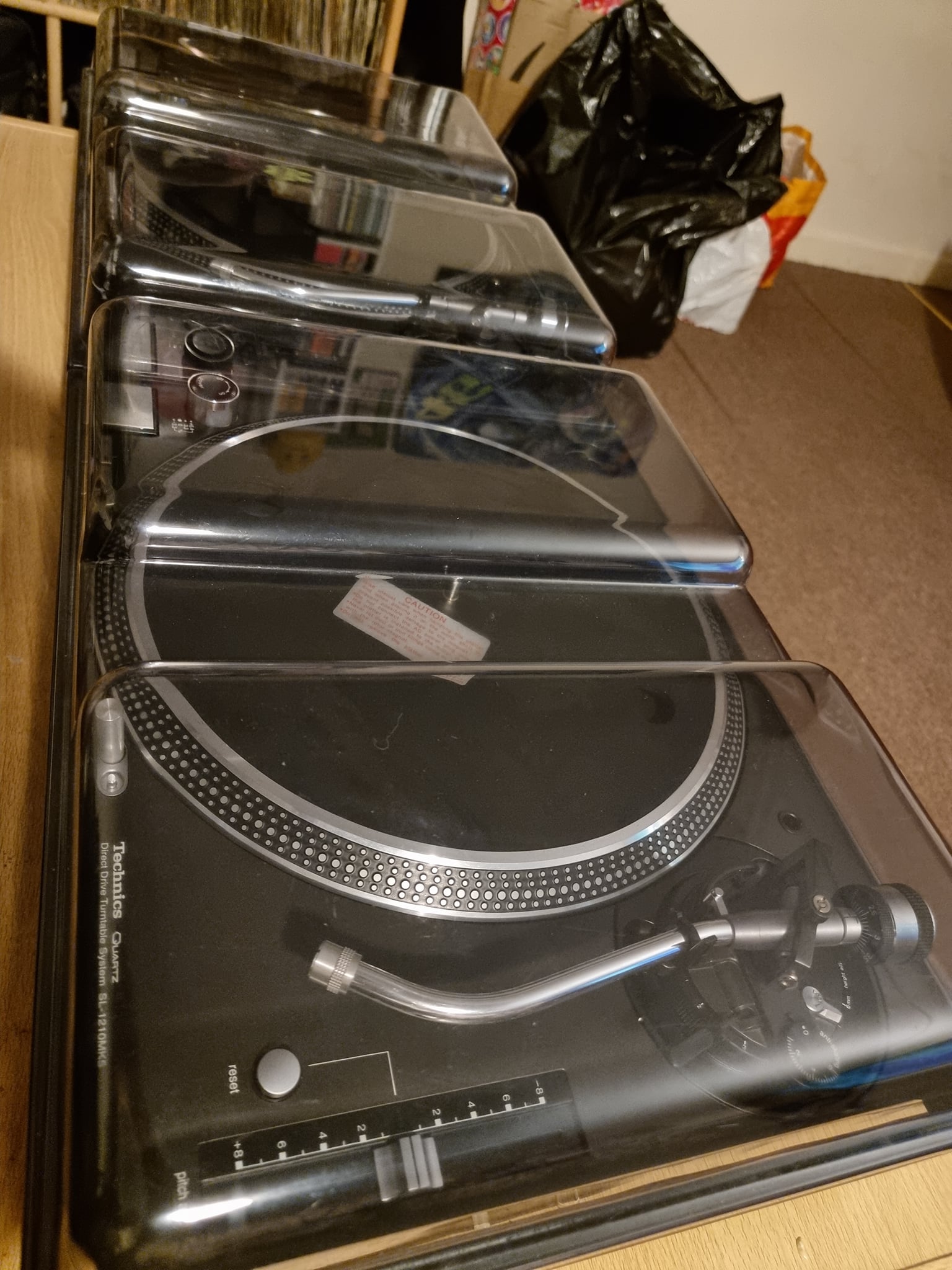 Brand new Technics SL-1200MK5 turntables and Vestax PMC-05ProIII