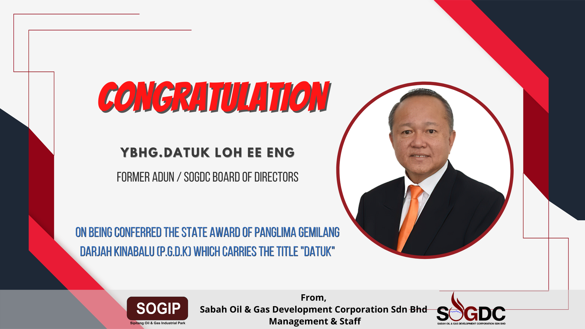 Setinggi-tinggi tahniah diucapkan kepada YBhg. Datuk Haji Rusdin ...