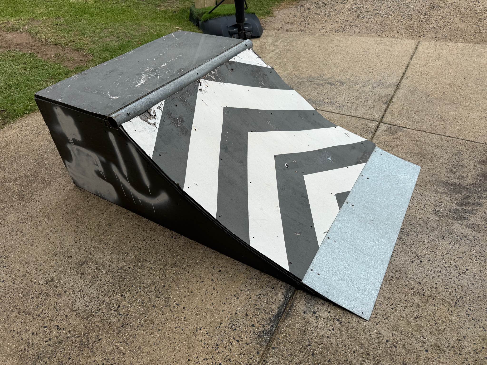 FREE skateboard/scooter portable jump ramp with steel coping. Pickup ...