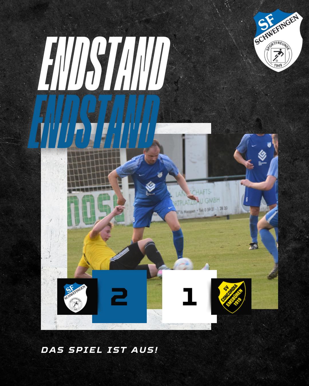 SF - 💪 Arbeitssieg gegen Concordia Emsbüren! 💪 Unsere Erste Mannschaft ...