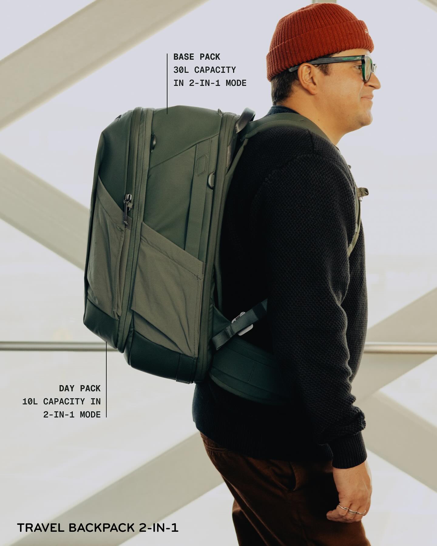 best extra large travel backpack 55L for Men, Expandable Carry On Backpack Cotton Cordell Crazy Shad Bagpack Option(s):10lb brown end large malt green
