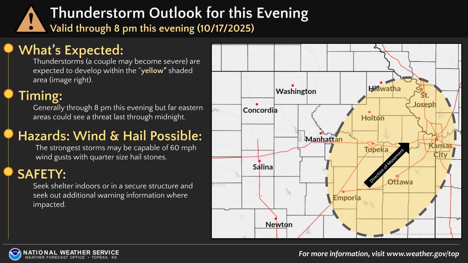 US - Thunderstorms expected to develop within the "yellow" shaded area ...