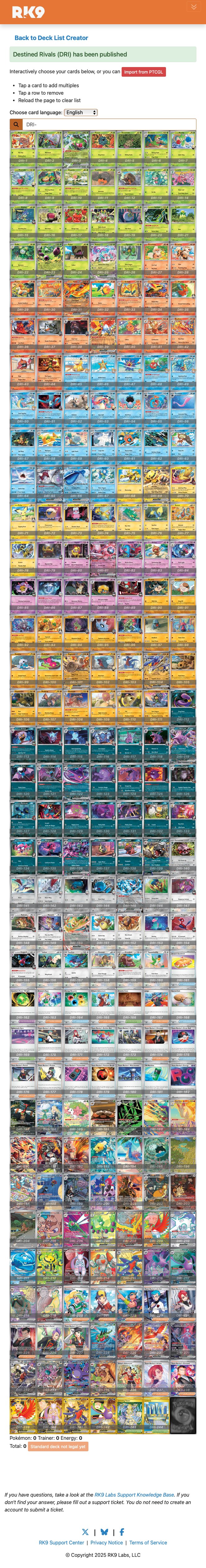RK9 Labs - Our Deck List Creator has been updated to... | Facebook