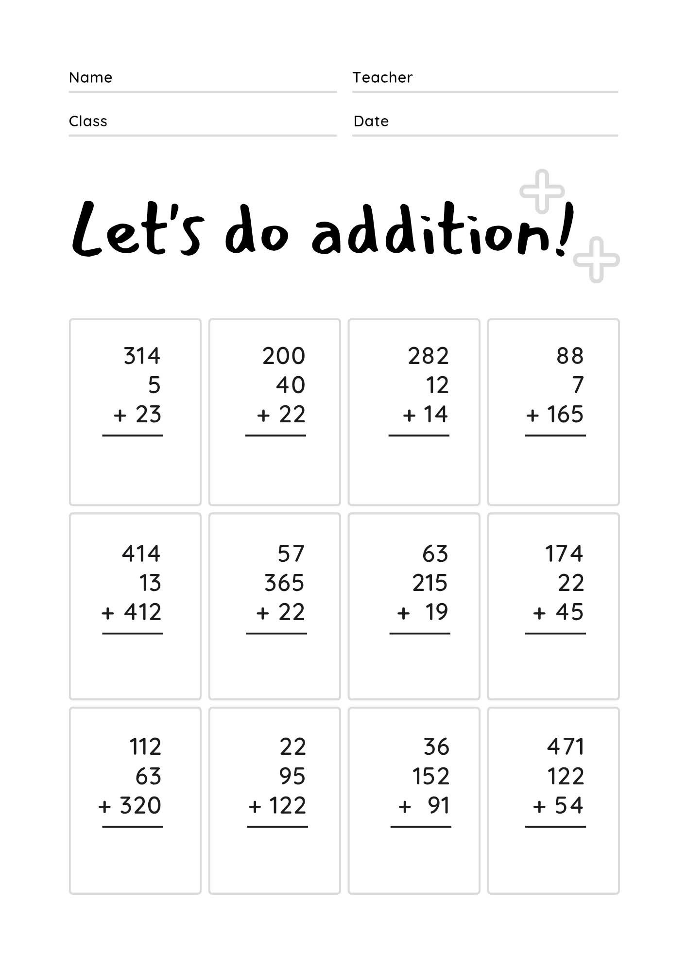 Maths Worksheets Addition... - Divine Light Special | Facebook