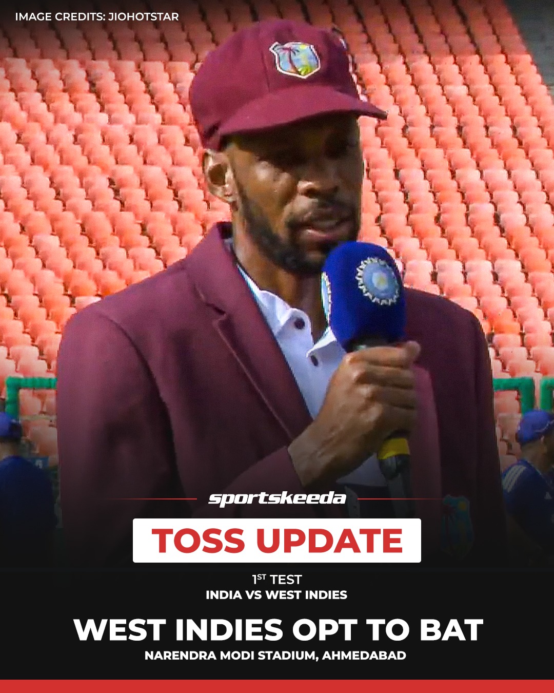 Sportskeeda - 🚨 𝑻𝑶𝑺𝑺 𝑼𝑷𝑫𝑨𝑻𝑬 🚨 West Indies skipper Roston Chase won the ...