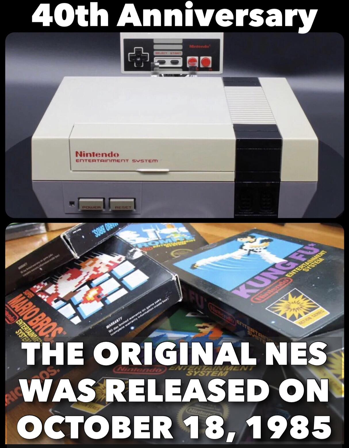 The Nintendo Entertainment System debuted in North America 40 