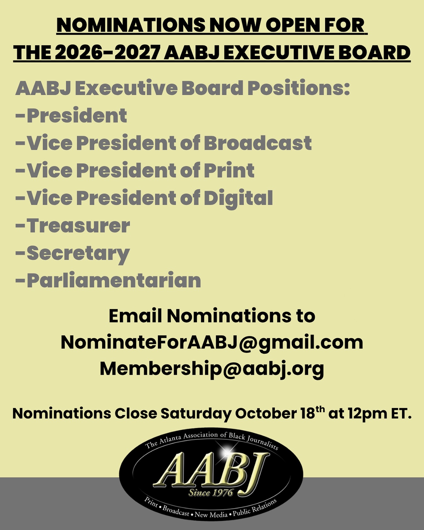 Nominations for... - Atlanta Association of Black Journalists | Facebook