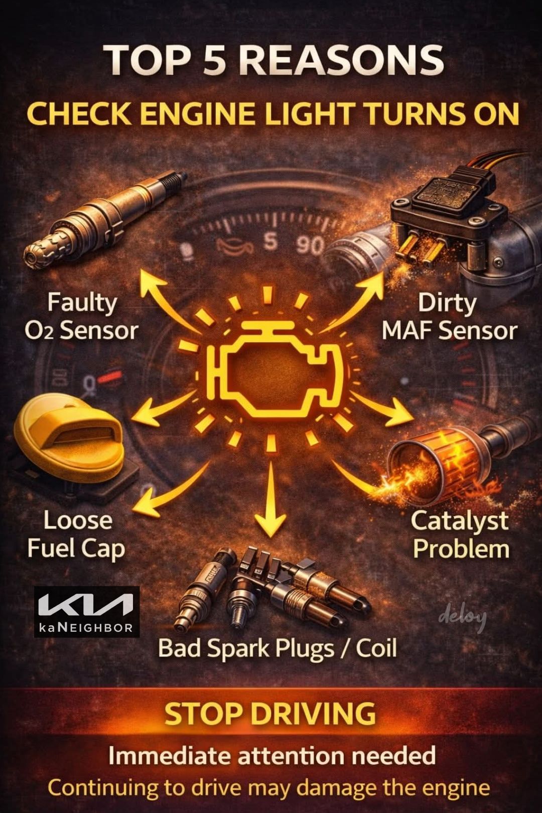 KaNeighbor - ⚠️ Check Engine Light On? Here Are the Top 5 Common Causes ...