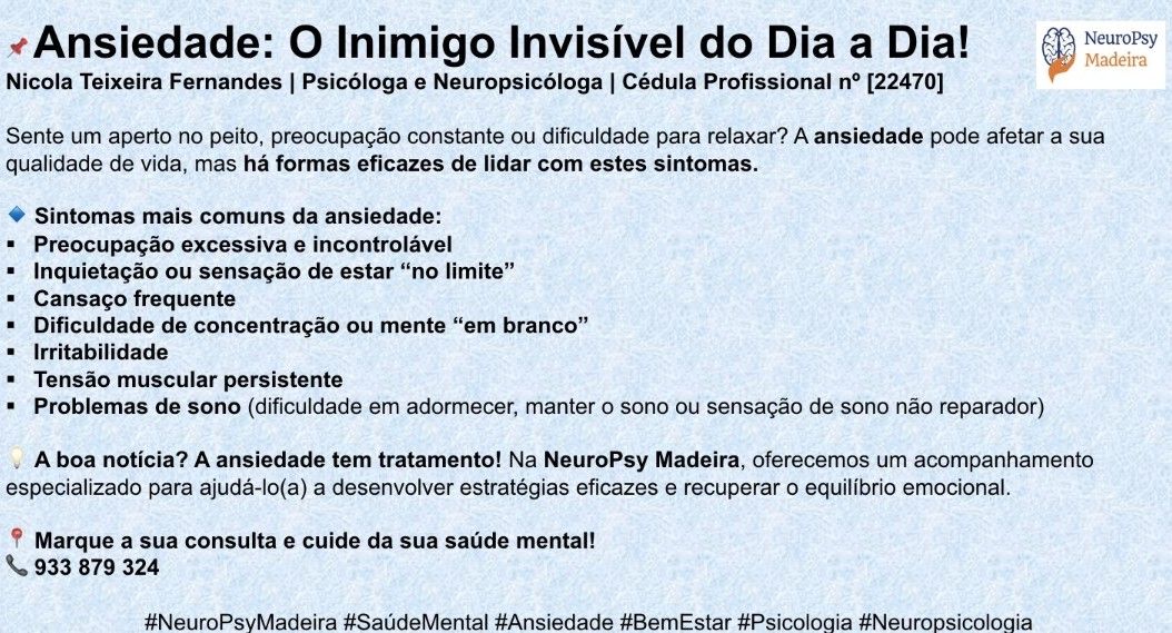 NeuroPsy-Madeira - A ansiedade pode ser silenciosa, mas as suas ...