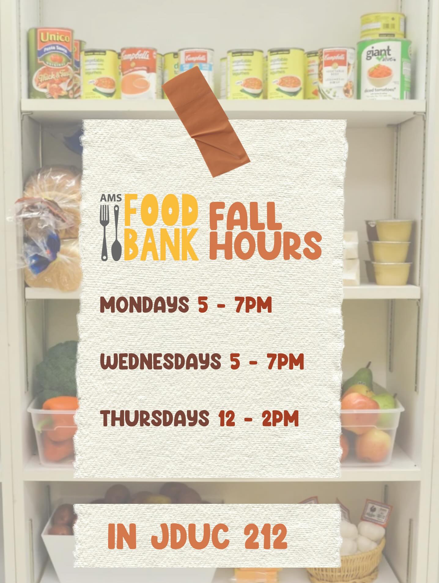 AMS Food Bank - Our updated hours of operations in the... | Facebook