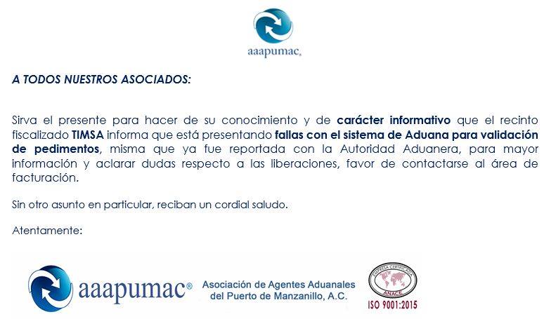 GLAM GROUP - El recinto fiscalizado TIMSA informa que está... | Facebook