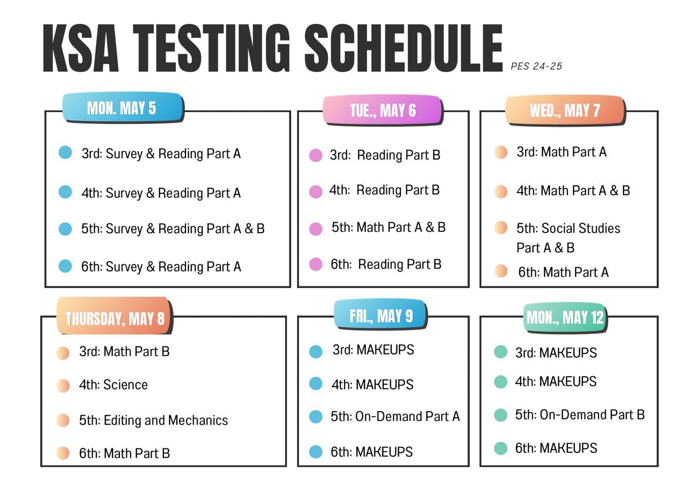 Payneville - Here are our KSA testing dates and the grades that will be ...