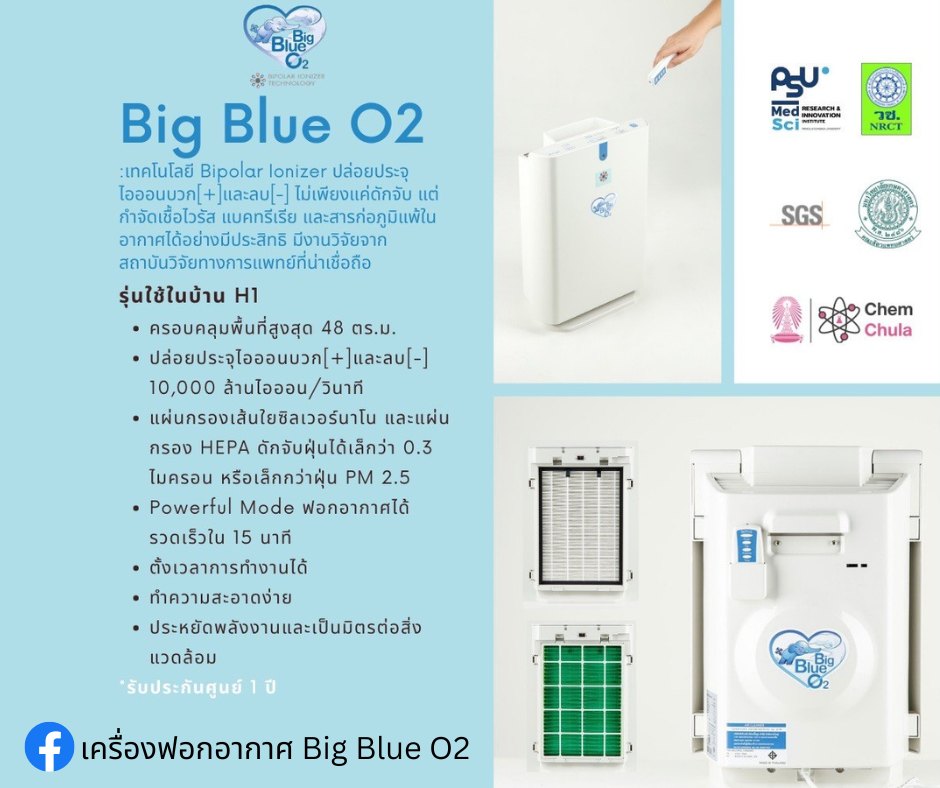 เครื่องฟอกอากาศ แบบตั้งพื้น... - เครื่องฟอกอากาศ Big Blue O2