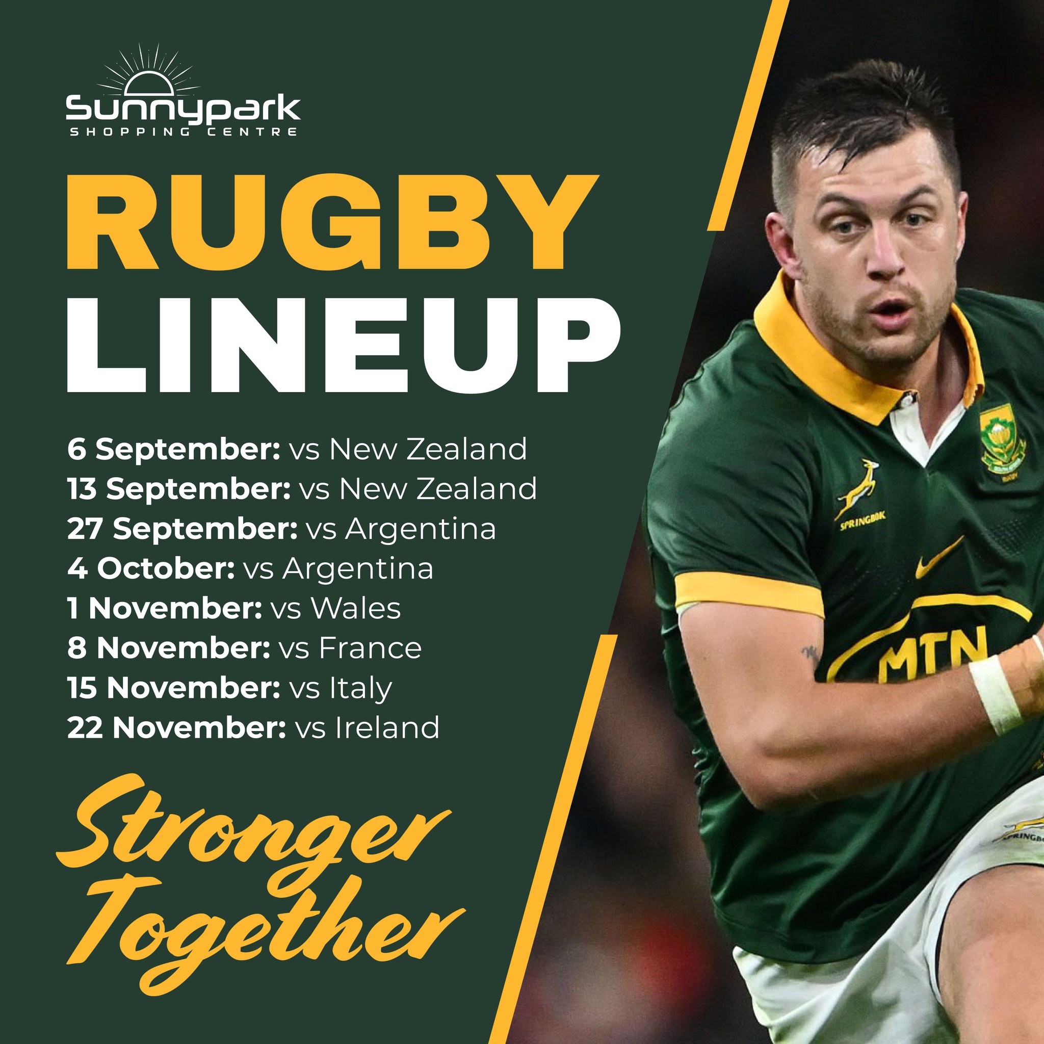 🏉 GAME ON, MZANSI! The... - Sunnypark Shopping Centre | Facebook
