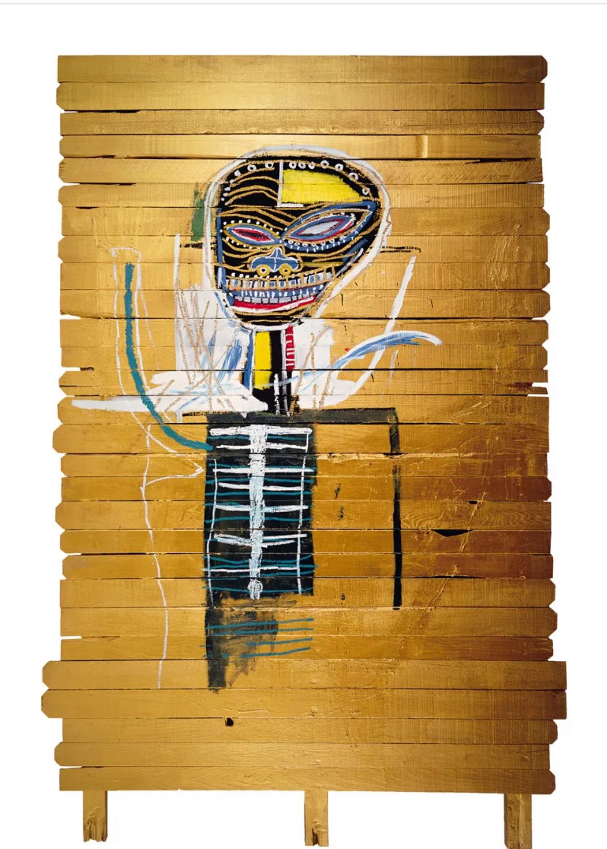 Jean-Michel Basquiat👑👑👑 Gold Griot 1984 acrylic and oilstick on