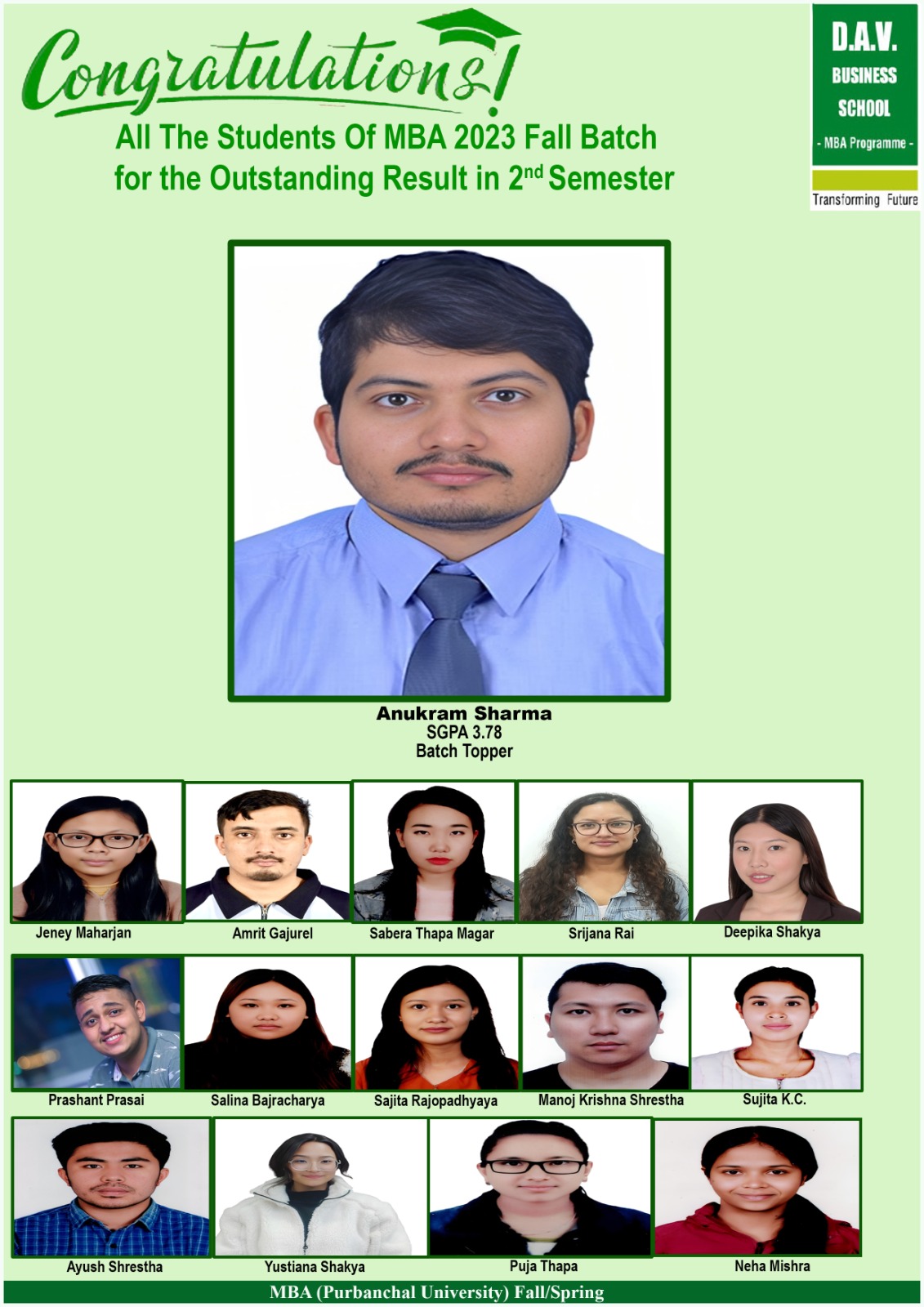 DAV - Congratulations to all our MBA graduates for your outstanding ...