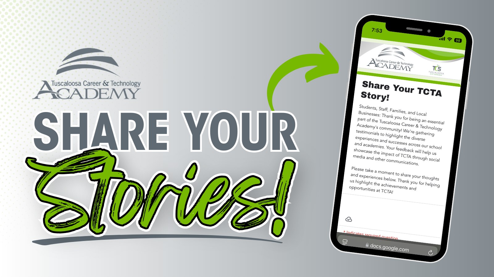 Tuscaloosa - We want to hear from TCTA students, families, staff, and ...
