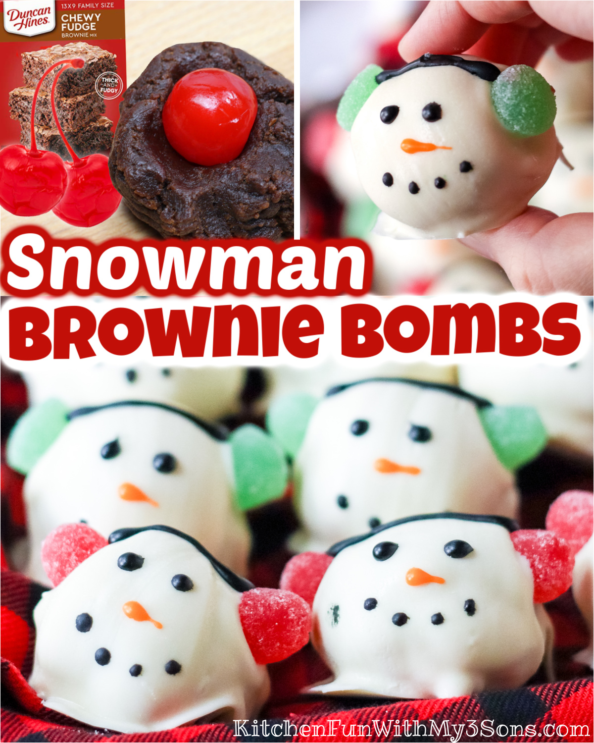SNOWMAN BROWNIE BOMBS - only... - Kitchen Fun With My 3 Sons | Facebook