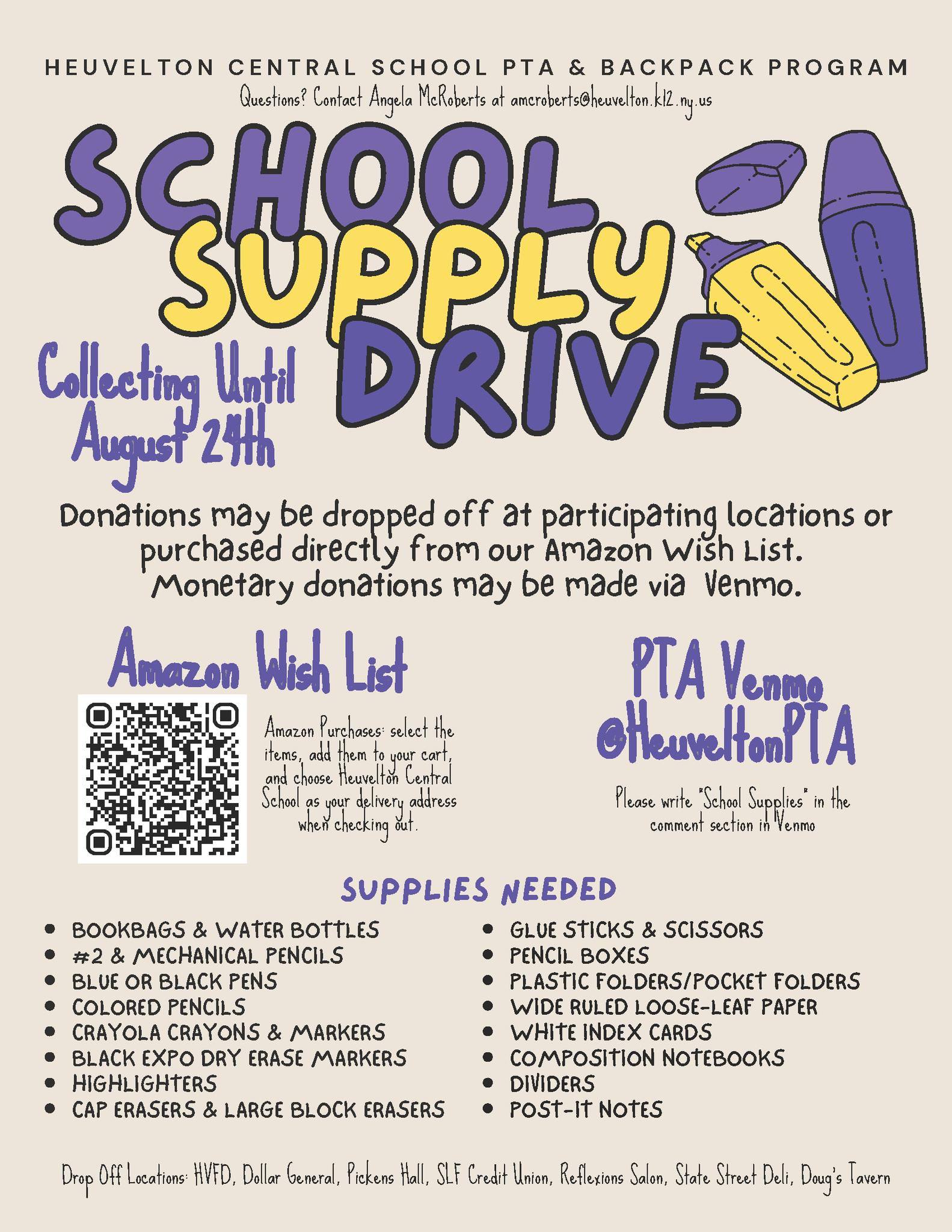 The HCS PTA & Backpack Program... - Heuvelton Central School | Facebook