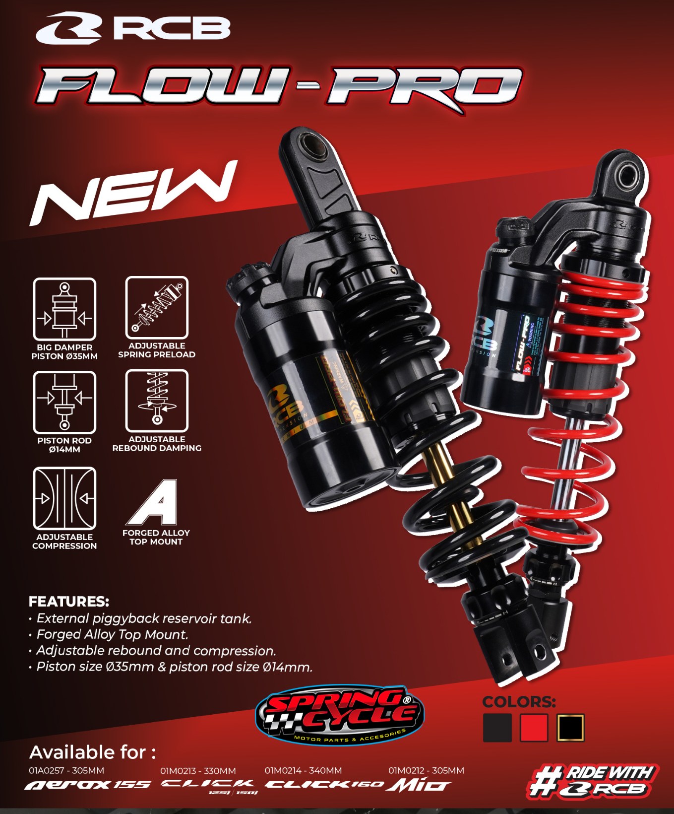 Spring - Finally on stock! RACING BOY FLOW PRO for Nmax v2 v3 Aerox v1 ...