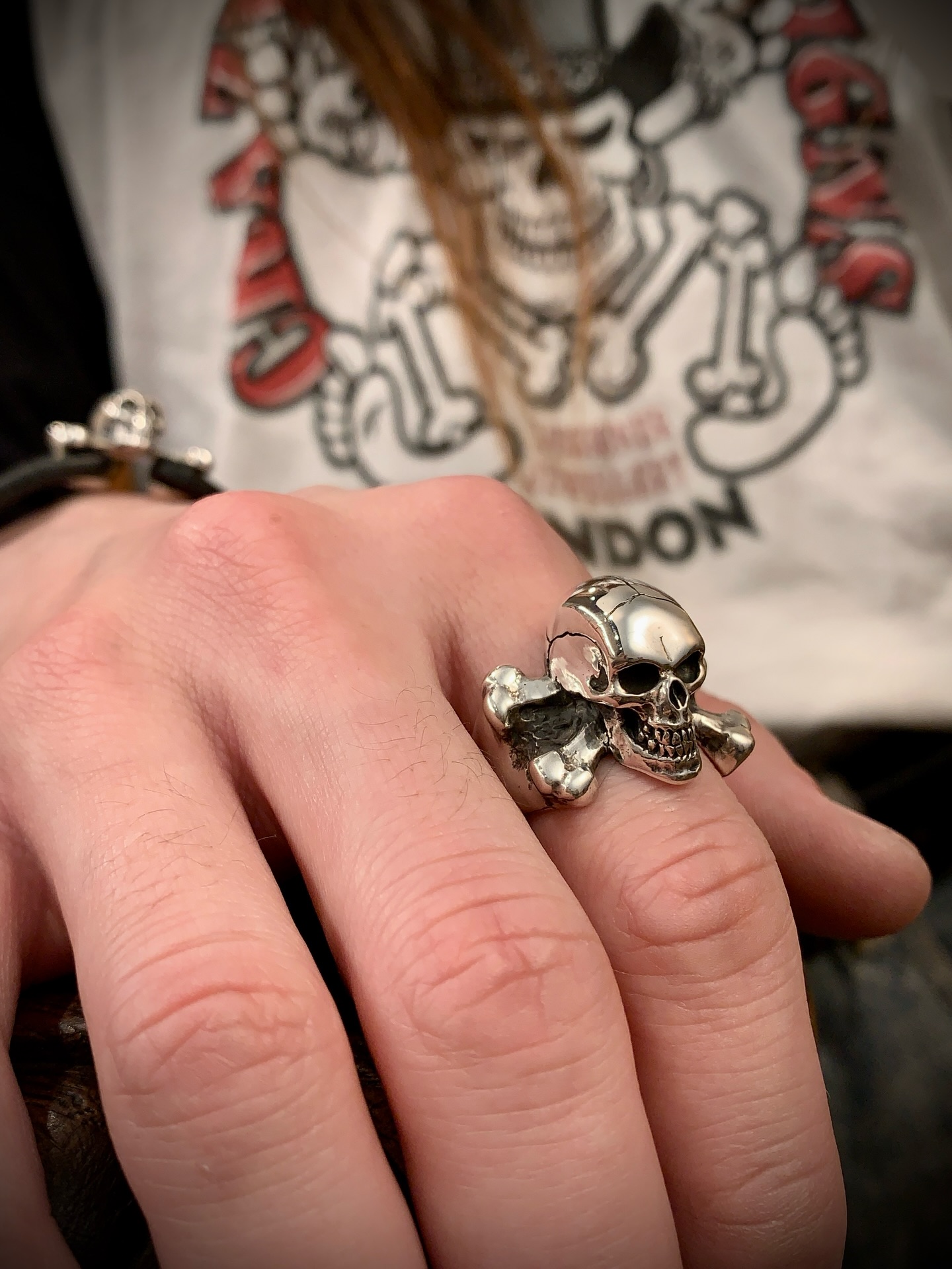 3D SKULL & CROSSBONES RING - LARGE クレイジーピッグらしい端正な 