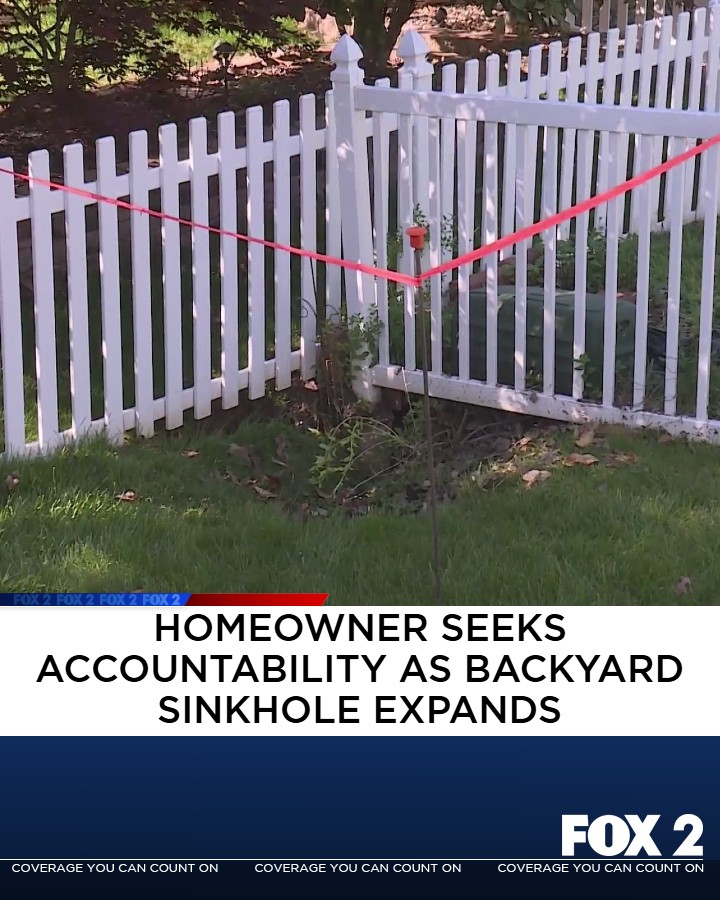 A backyard in south St. Louis County is slowly caving in. With the