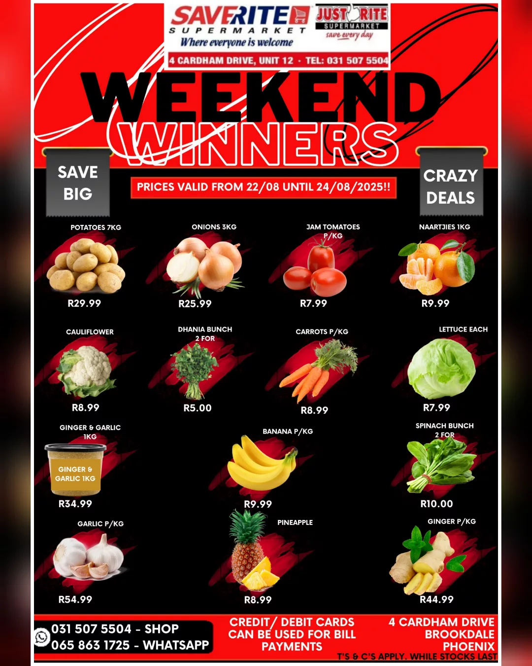 🔵🔴 Weekend Winners 🔴🔵 More specials... - Saverite Justrite | Facebook