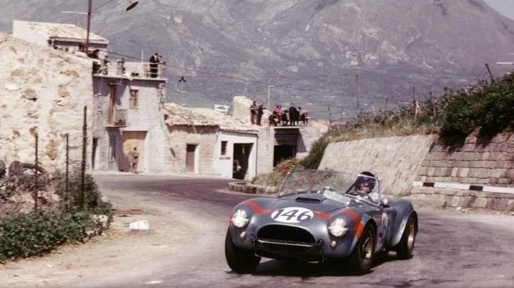 Dan Gurney and Jerry Grant's FIA Shelby Cobra at the 1964 Targa Florio