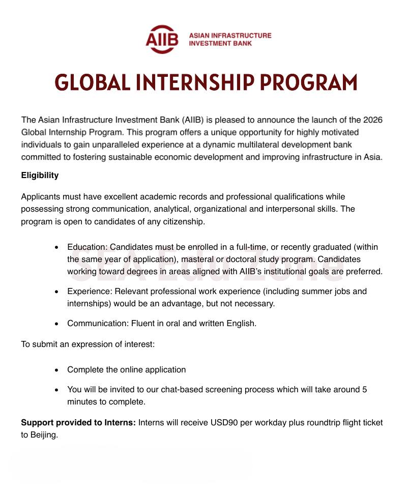 SEA Edu Zone - Paid Internship Program in China The Asian... | Facebook