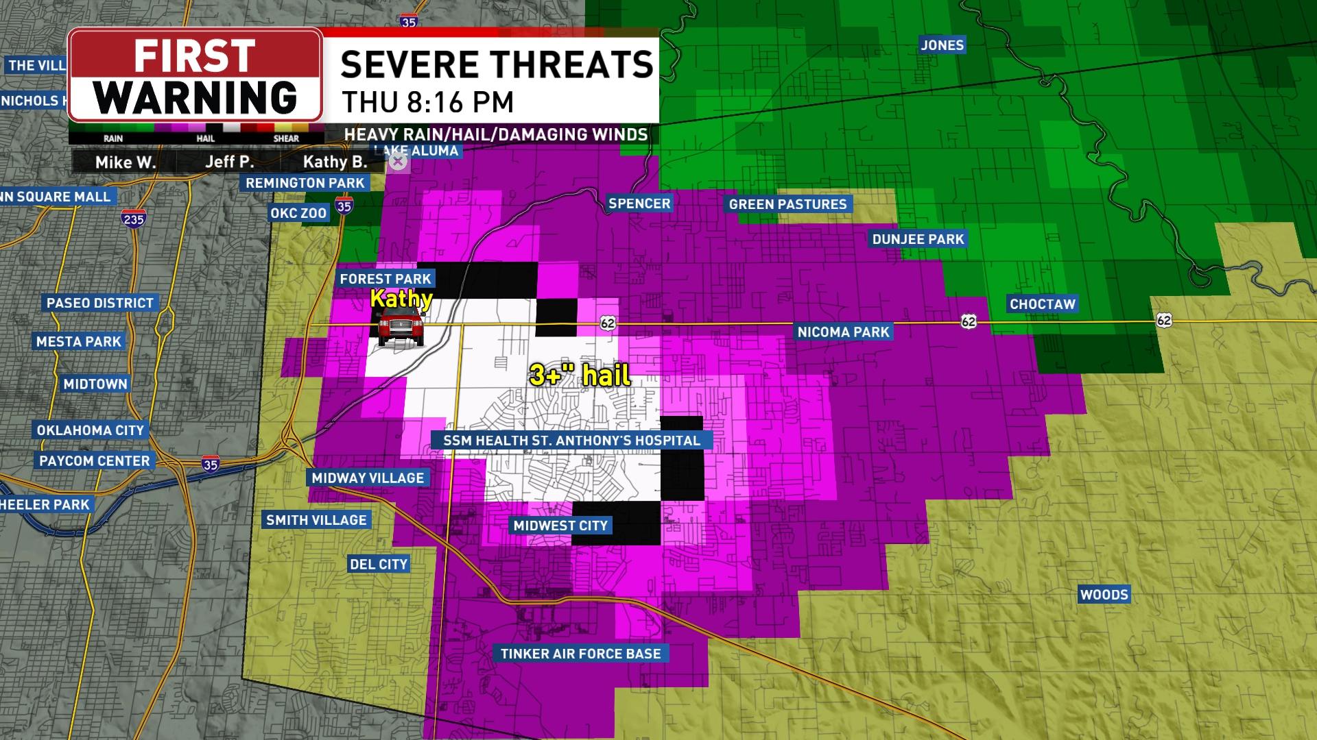 KOKH - The hail size on our Severe Thunderstorm Warning over OKC has ...