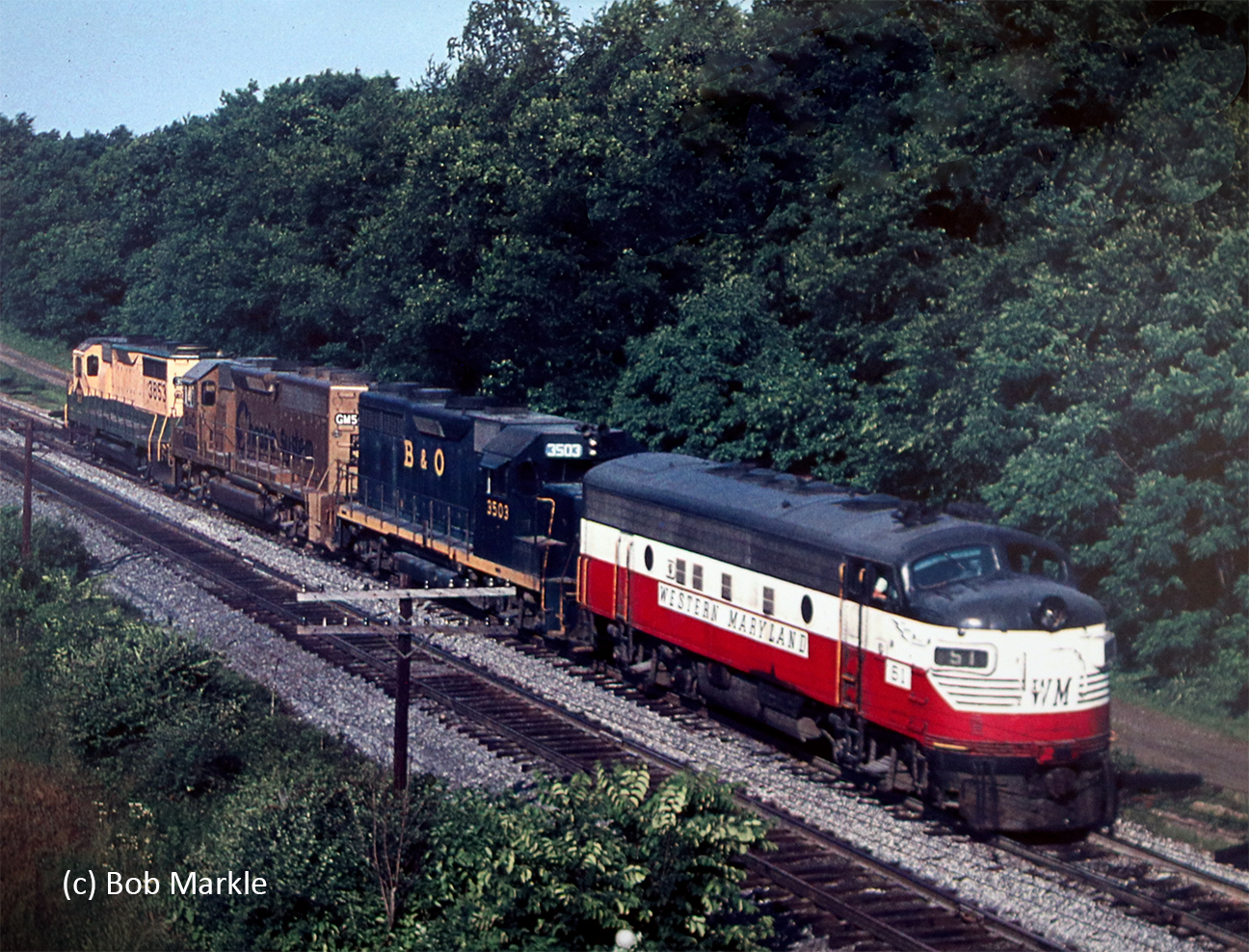 Western - Western Maryland Railway RDG GP35 number 3653, Chessie B&O ...