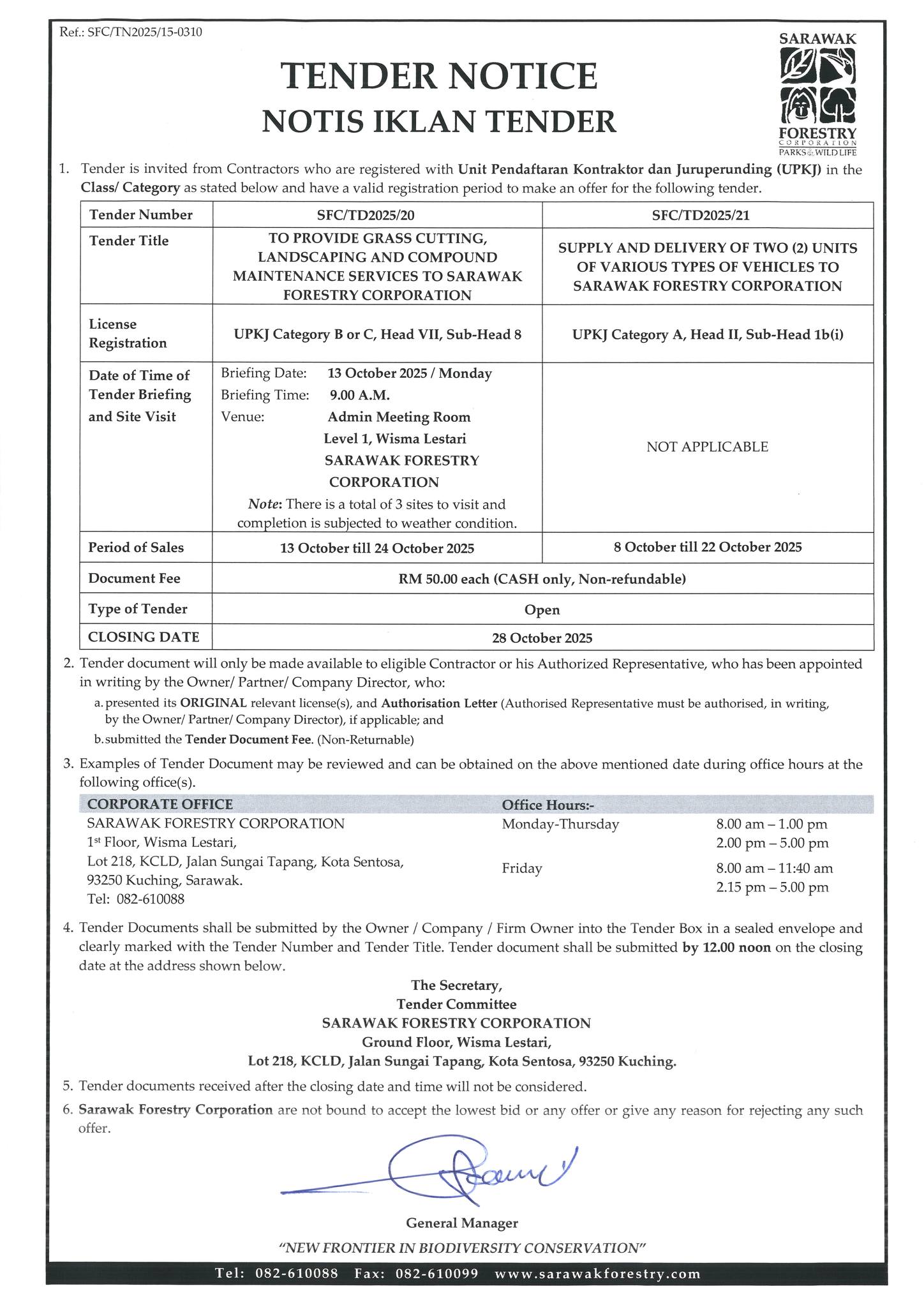 Sarawak - Tender Notice 📣📣📣 Calling all for those who are interested 🔊🔊 ...