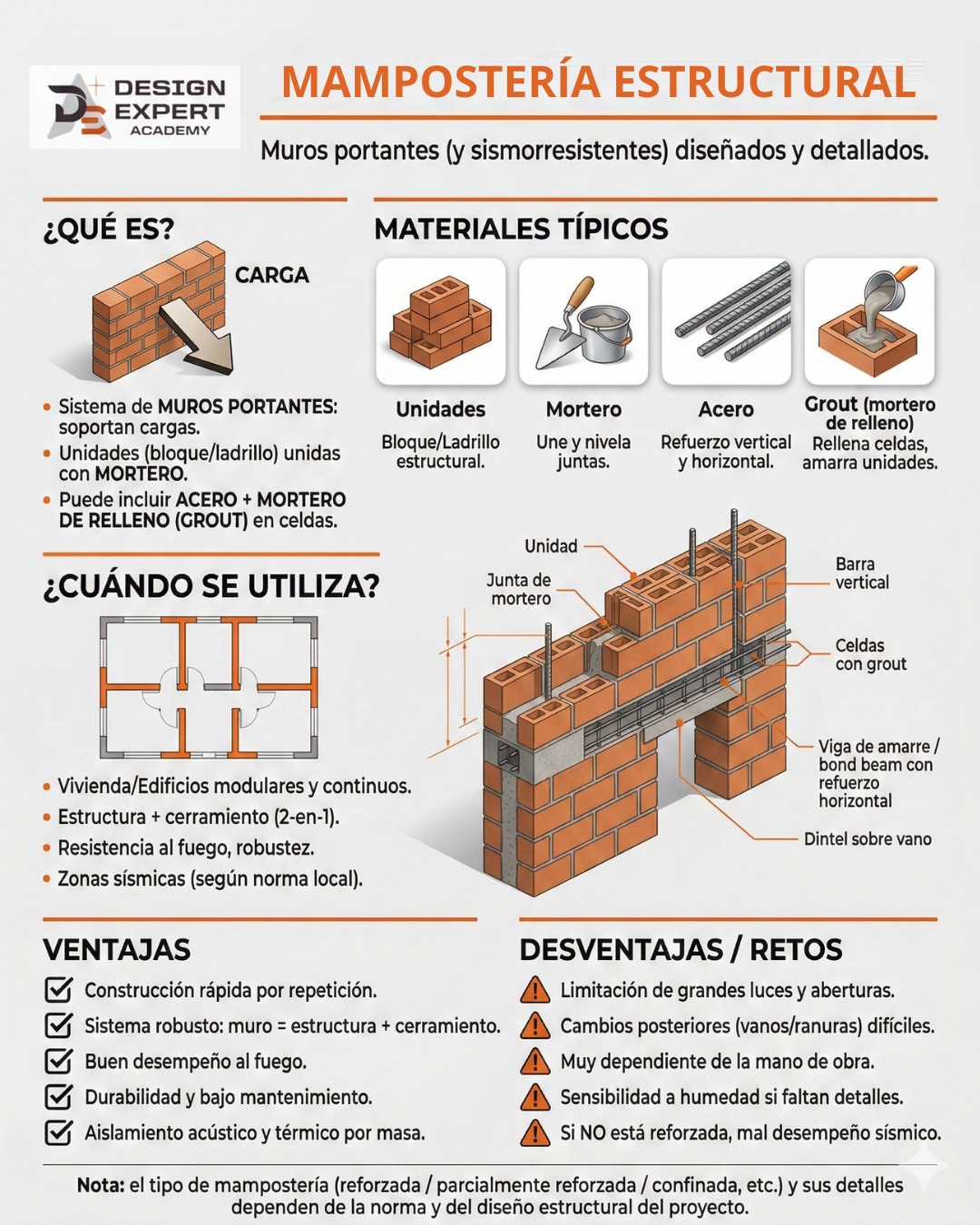 Design Expert - 🧱 Mampostería estructural: ventajas,... | Facebook