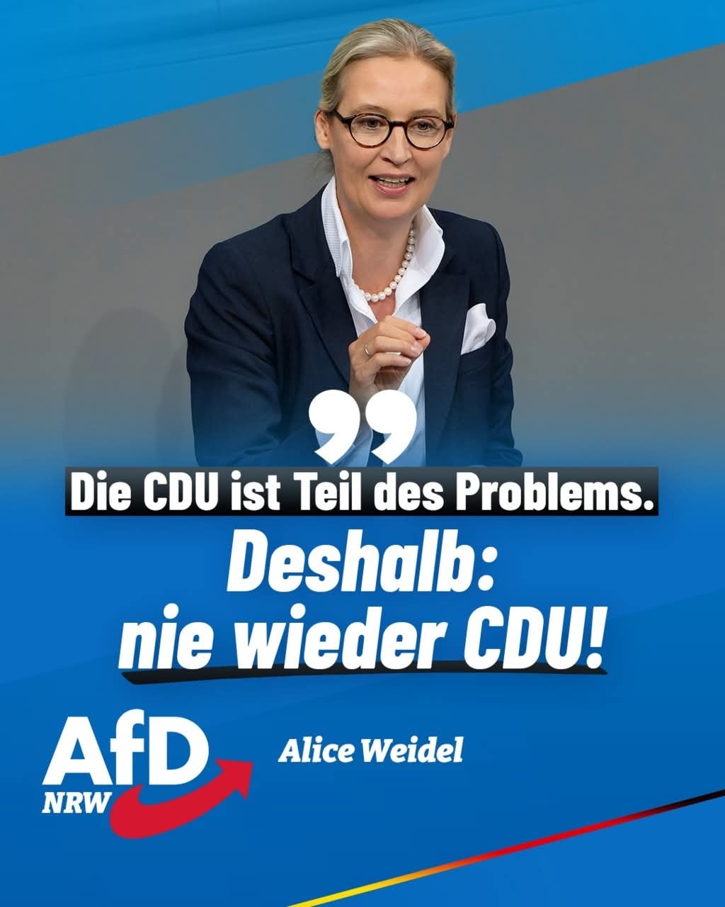 ++ Nie wieder CDU! ++ Die AfD-Vorsitzende Alice Weidel prophezeite es ...