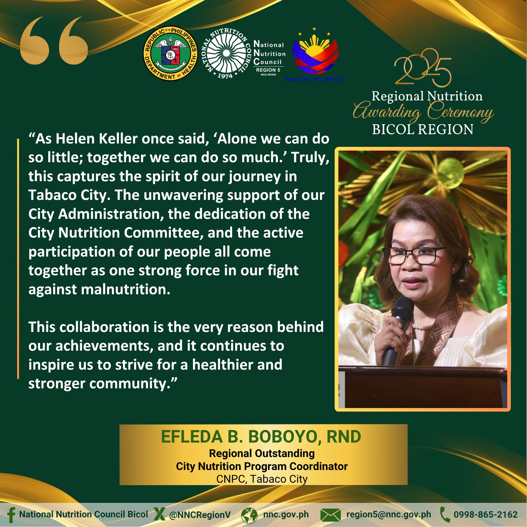 National - 𝐂𝐨𝐧𝐠𝐫𝐚𝐭𝐮𝐥𝐚𝐭𝐢𝐨𝐧𝐬 𝐭𝐨 𝐂𝐍𝐏𝐂 𝐌𝐬. 𝐄𝐟𝐥𝐞𝐝𝐚 𝐁. 𝐁𝐨𝐛𝐨𝐲𝐨 𝐨𝐟 𝐓𝐚𝐛𝐚𝐜𝐨 𝐂𝐢𝐭𝐲 ...
