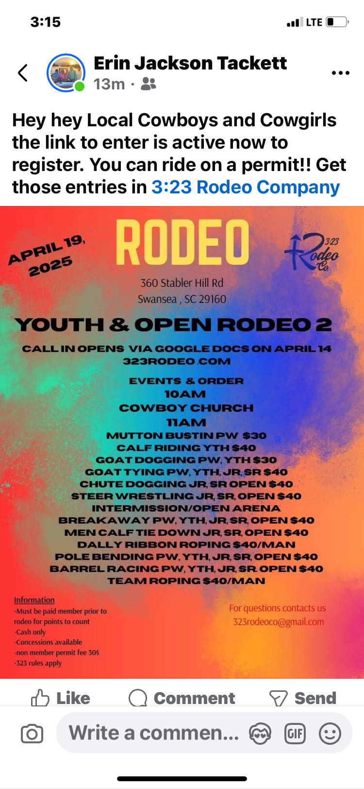 J C Rodeo | Sandy Run SC
