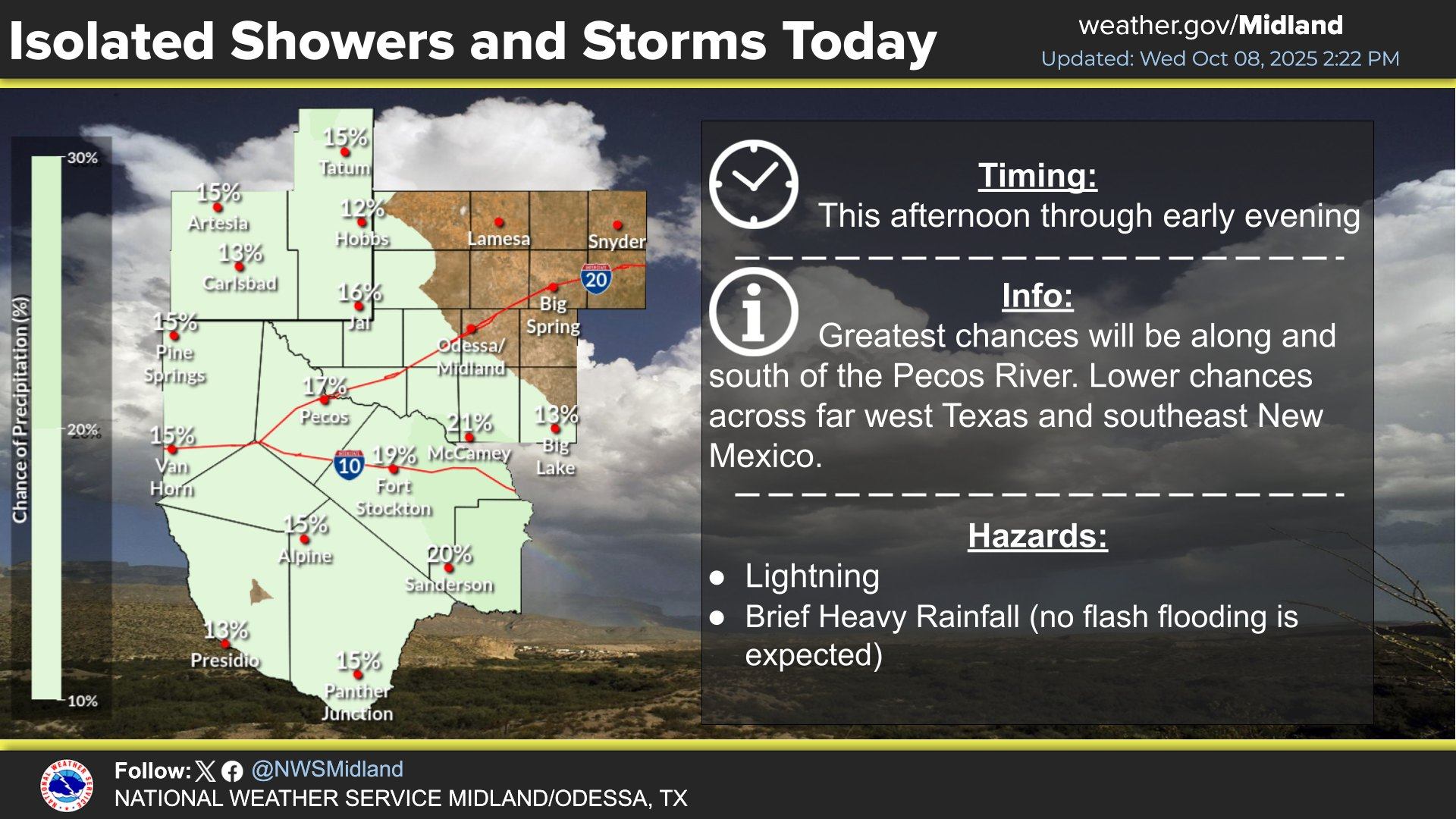 US - Isolated showers and storms are expected this afternoon and early ...