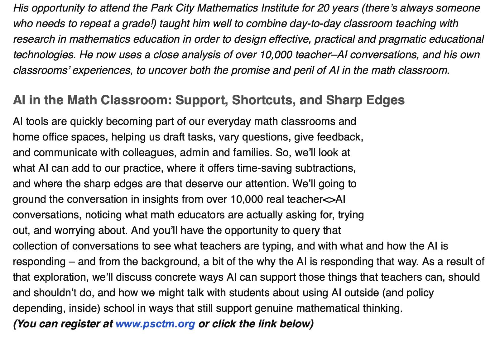 Puget Sound Council for Teachers of Mathematics | Kirkland WA