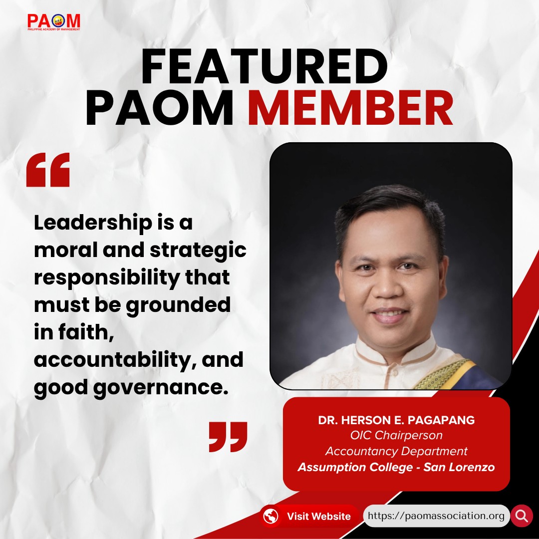 🌟 Featured PAOM Member... - Philippine Academy of Management | Facebook