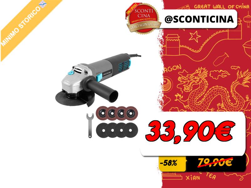 Smerigliatrice Angolare 1000W Smerigliatrice Angolare Cecotec RadialPower 1000 - 1000W, Velocità Variabile, Testa M14, 8 Dischi Inclusi Flessibile Da Taglio - 4