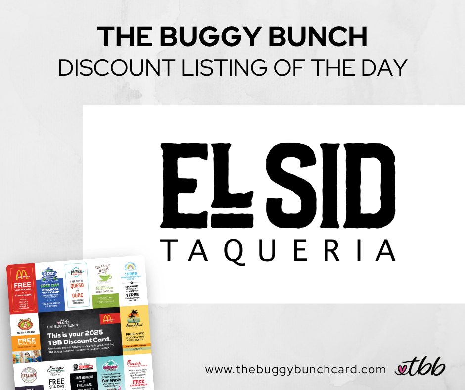 🌮 Taco lovers, this... - The Buggy Bunch Family Discount Card | Facebook