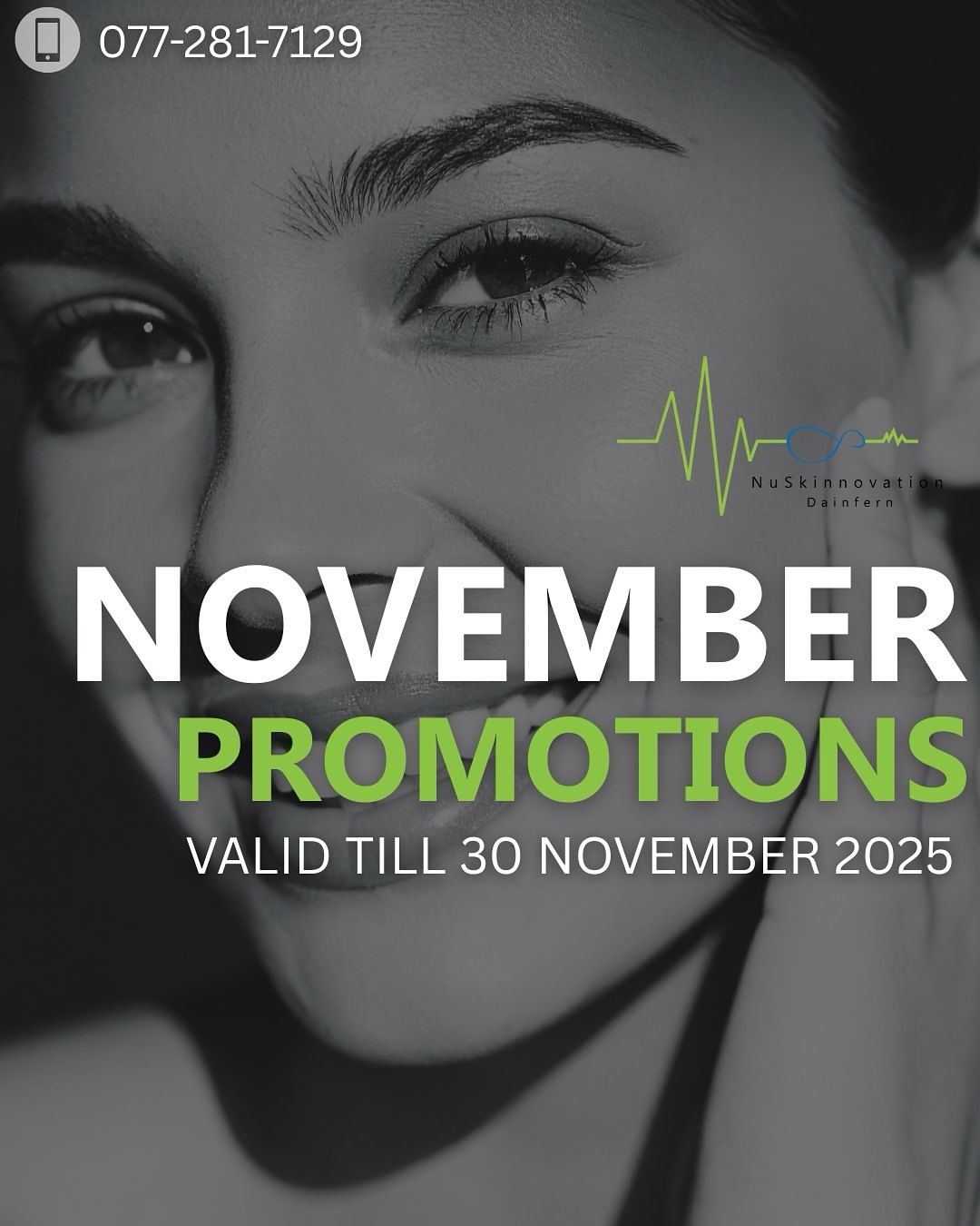 November is your month to glow! 💫 Take advantage of our incredible limited-time specials and give your skin the care it deserves. It's your moment to shine — smooth, hydrated, and refreshed