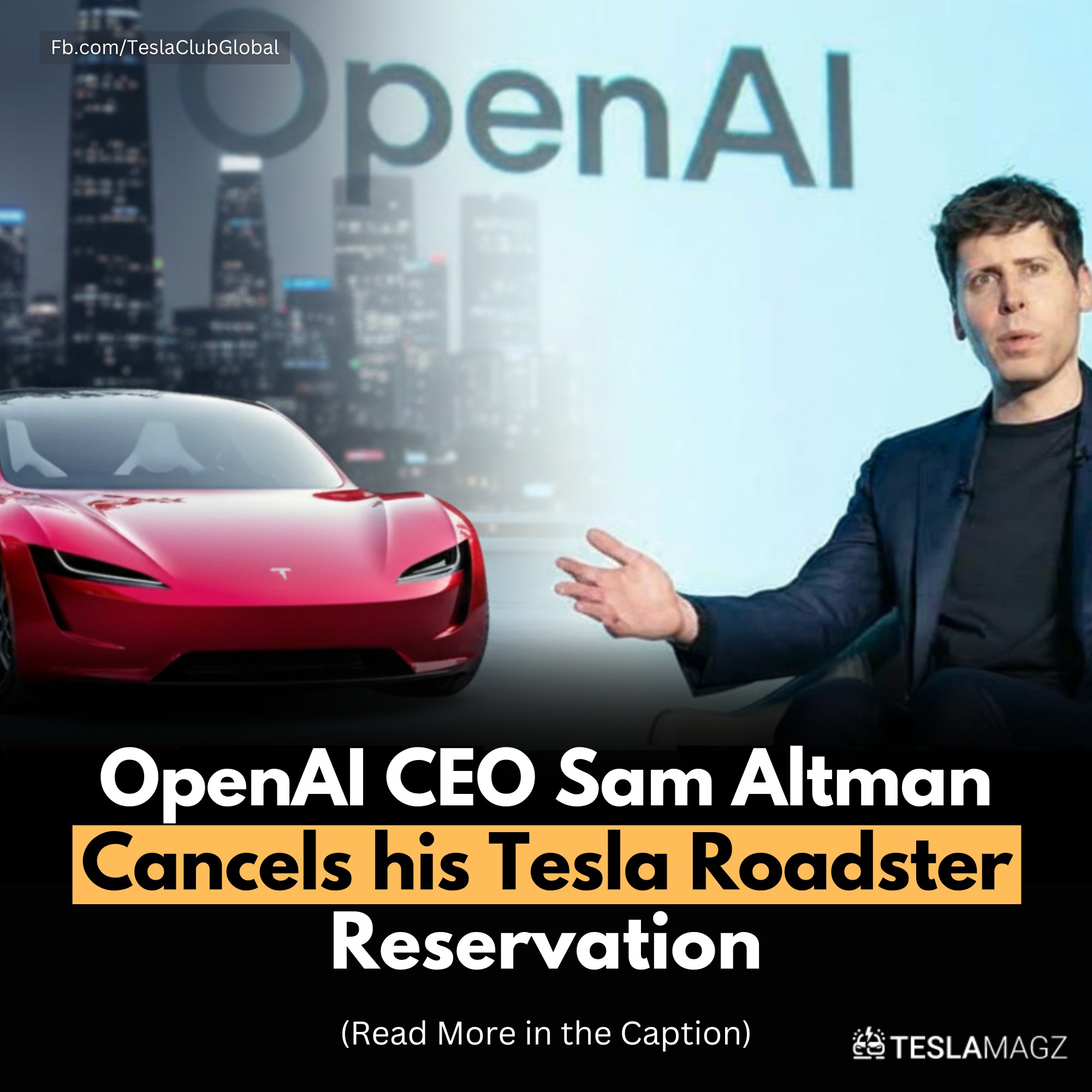 TESLA Club | Sam Altman, OpenAI CEO, attempts to cancel his Tesla ...