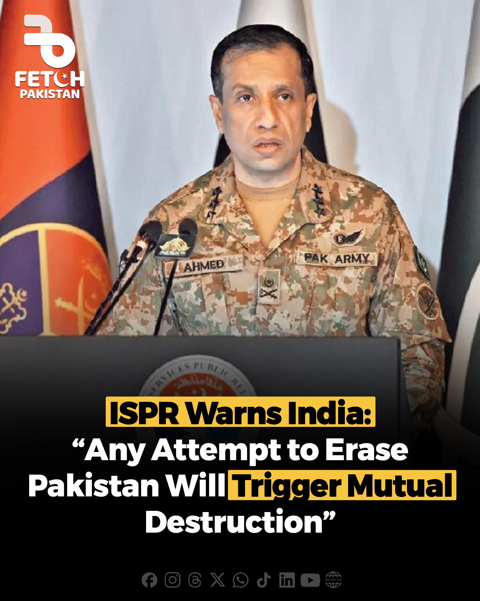 Fetch Pakistan - The Pakistan Army’s media wing (ISPR) has... | Facebook
