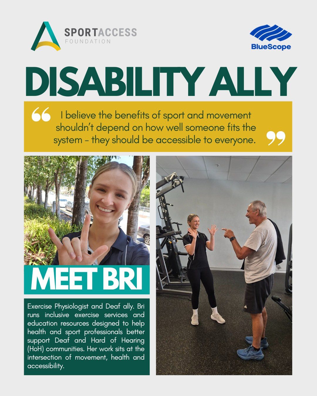 Sport - Meet Bri, a SAF Disability Ally. Bri is an Exercise ...